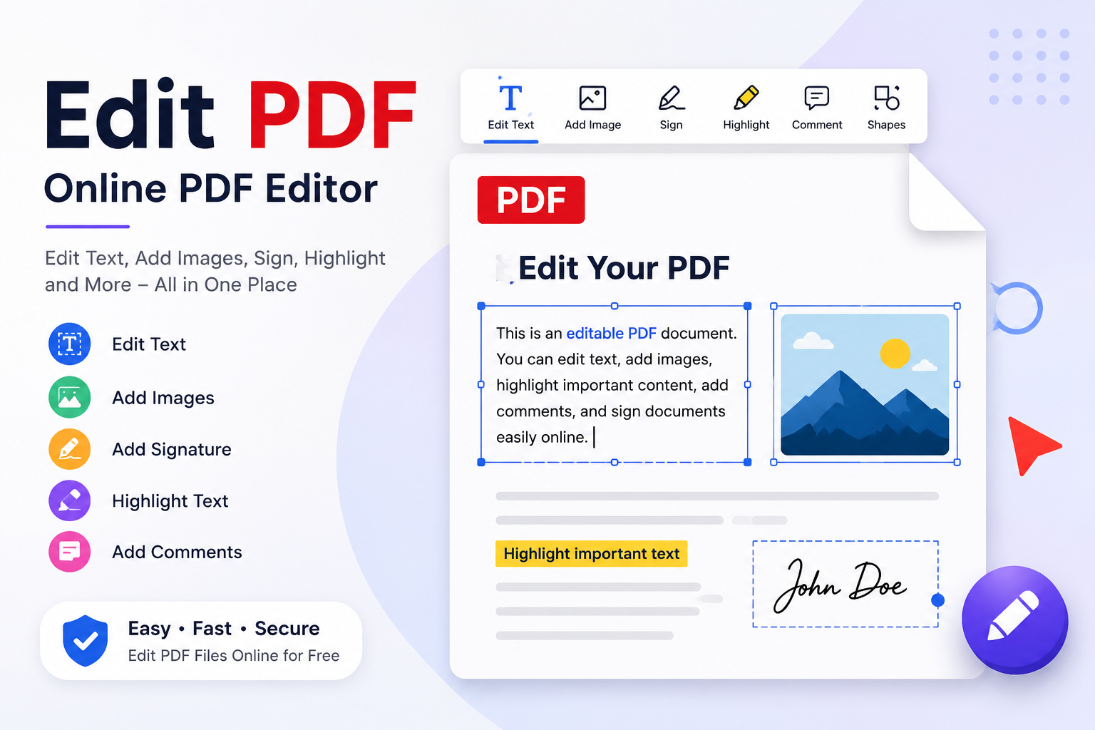 Edit PDF Online for Free – Quick & Easy PDF Editing Without Software